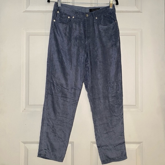 Rag & Bone ROSA Deep Blue Cord Pants Size 28 Lightweight Corduroy